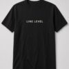 Line Level Minimalist Text unisex t-shirt in black with clean spaced capital lettering
